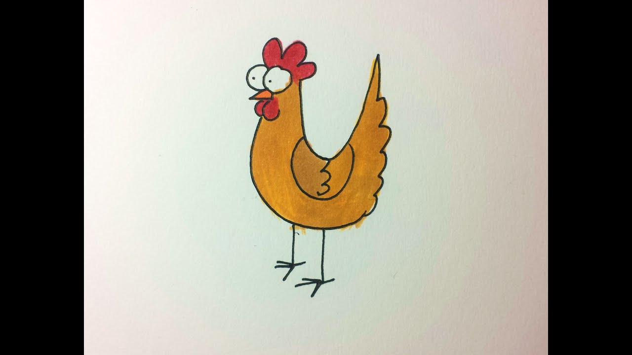1280x720 How To Draw A Cartoon Chicken - Cartoon Chicken Drawing