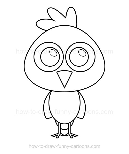 500x596 How To Draw A Chicken - Cartoon Chicken Drawing