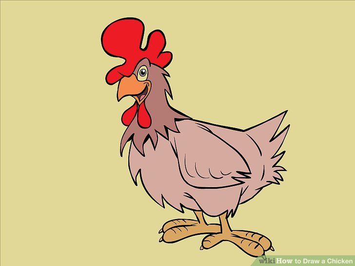 728x546 Ways To Draw A Chicken - Cartoon Chicken Drawing