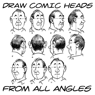 400x400 drawing comic cartoon style heads faces from all angles - Cartoon Comic Drawing