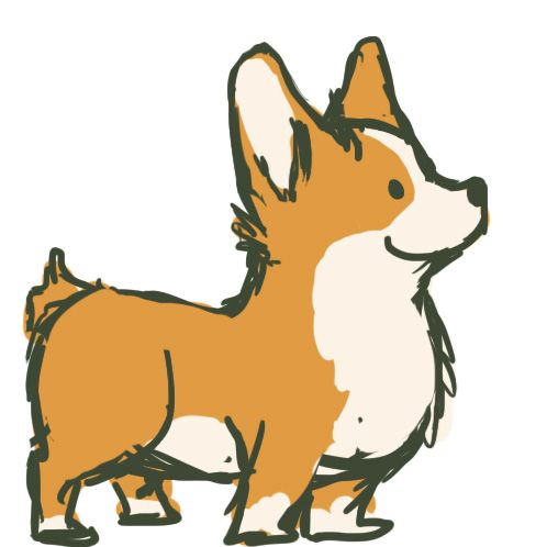 498x498 corgi - Cartoon Corgi Drawing