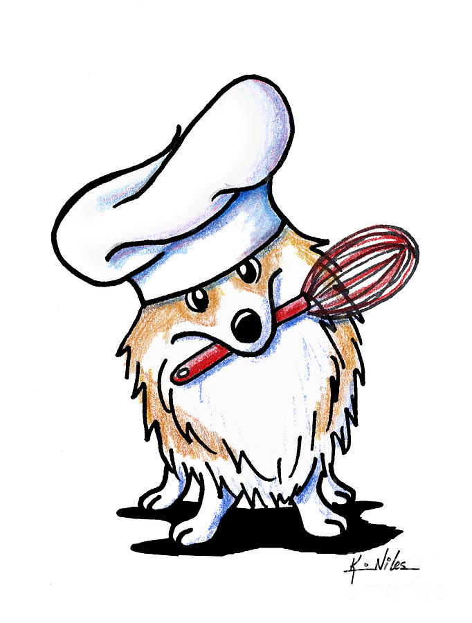 682x900 corgi chef drawing - Cartoon Corgi Drawing