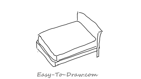 458x258 how to draw a cartoon double size pink bed with pillows for kids - Cartoon Couch Drawing