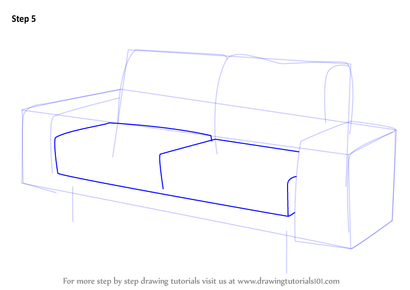 844x598 learn how to draw a couch - Cartoon Couch Drawing