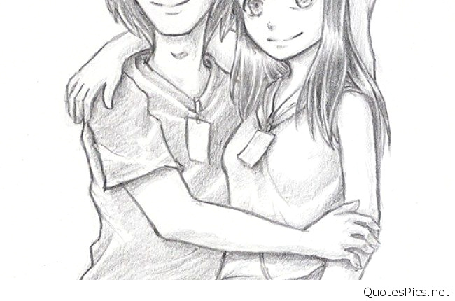 650x430 Cute Easy Drawings Of Couples Cartoon Girl Step - Cartoon Couple Drawing