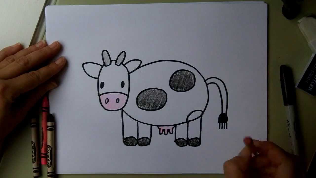 1280x720 How To Draw A Cow - Cartoon Cow Drawing