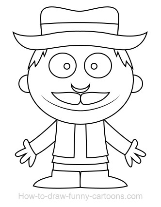 332x425 Drawing A Cowboy Cartoon - Cartoon Cowboy Drawing