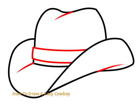 450x350 how to draw a easy cowboy drawing a cartoon cowboy hat - Cartoon Cowboy Drawing