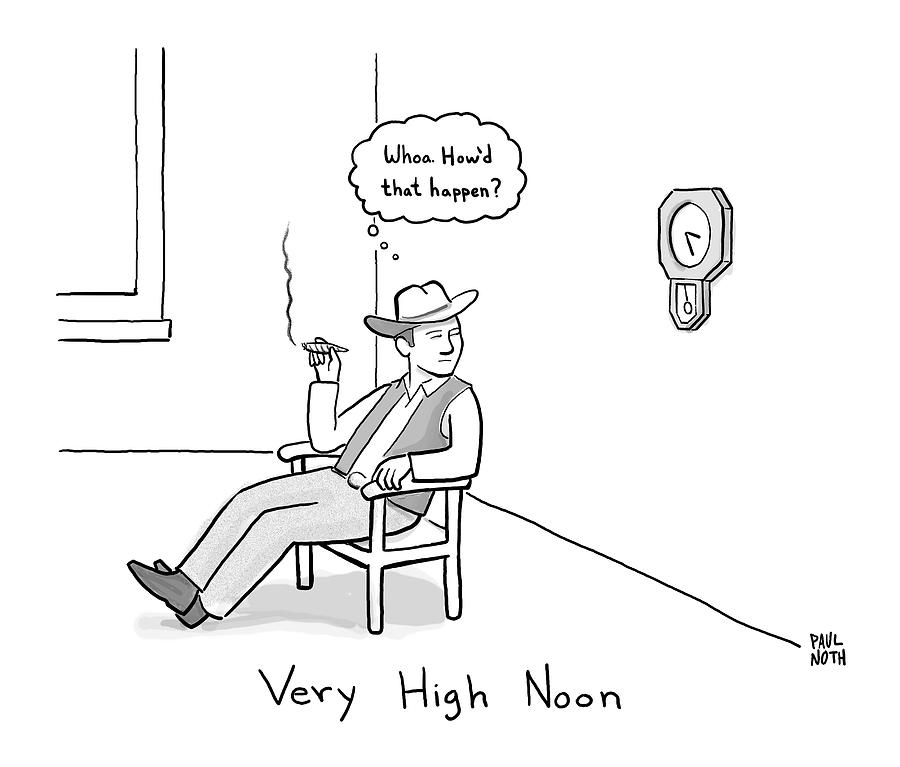 900x767 Title Very High Noon A Cowboy Looking Drawing - Cartoon Cowboy Drawing