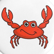 190x190 Crab Comic Animal Gift Idea Funny Cute Kids Draw Small Buttons - Cartoon Crab Drawing