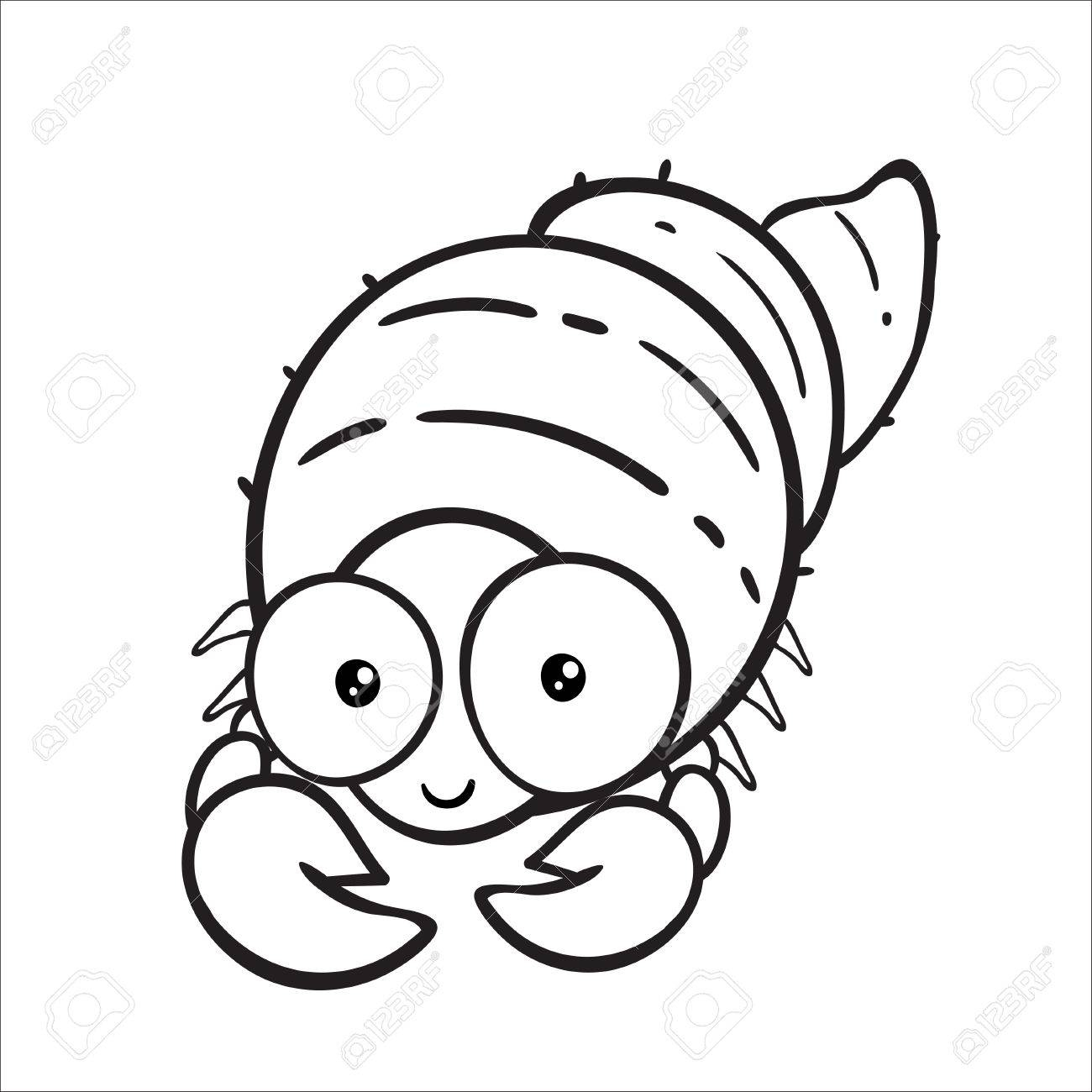 1300x1300 collection of hermit crab cartoon drawing high quality free - Cartoon Crab Drawing