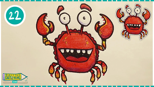499x283 How To Draw A Cartoon Crab - Cartoon Crab Drawing