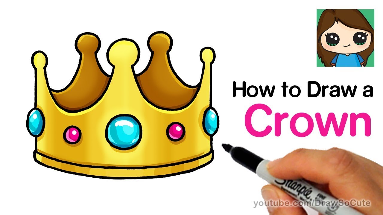 1280x720 How To Draw A Crown Easy Emoji - Cartoon Crown Drawing
