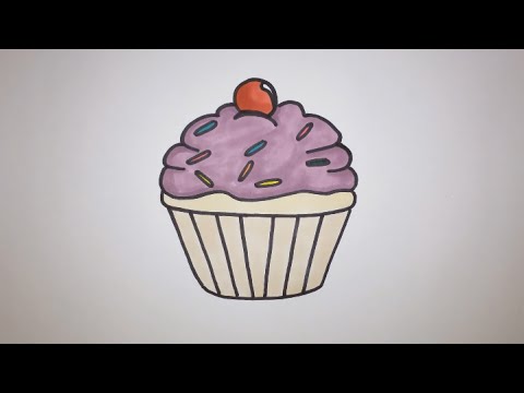 480x360 How To Draw A Cartoon Cupcake Step - Cartoon Cupcake Drawing