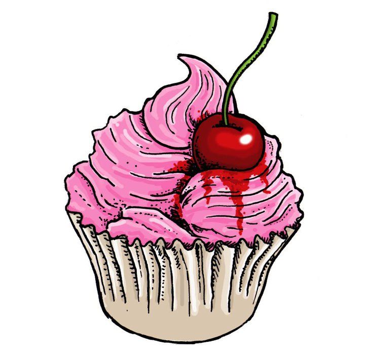 720x701 two cartoon cupcakes photo - Cartoon Cupcake Drawing