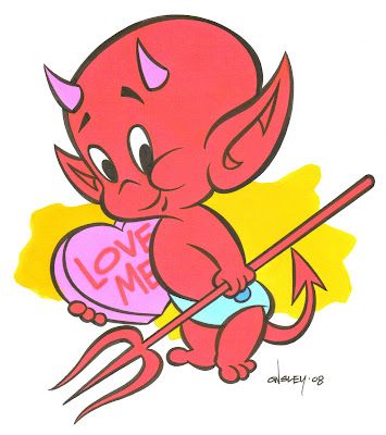 355x400 Vintage Cartoon Hot Stuff The Little Devil Has A Special Meaning - Cartoon Devil Drawing