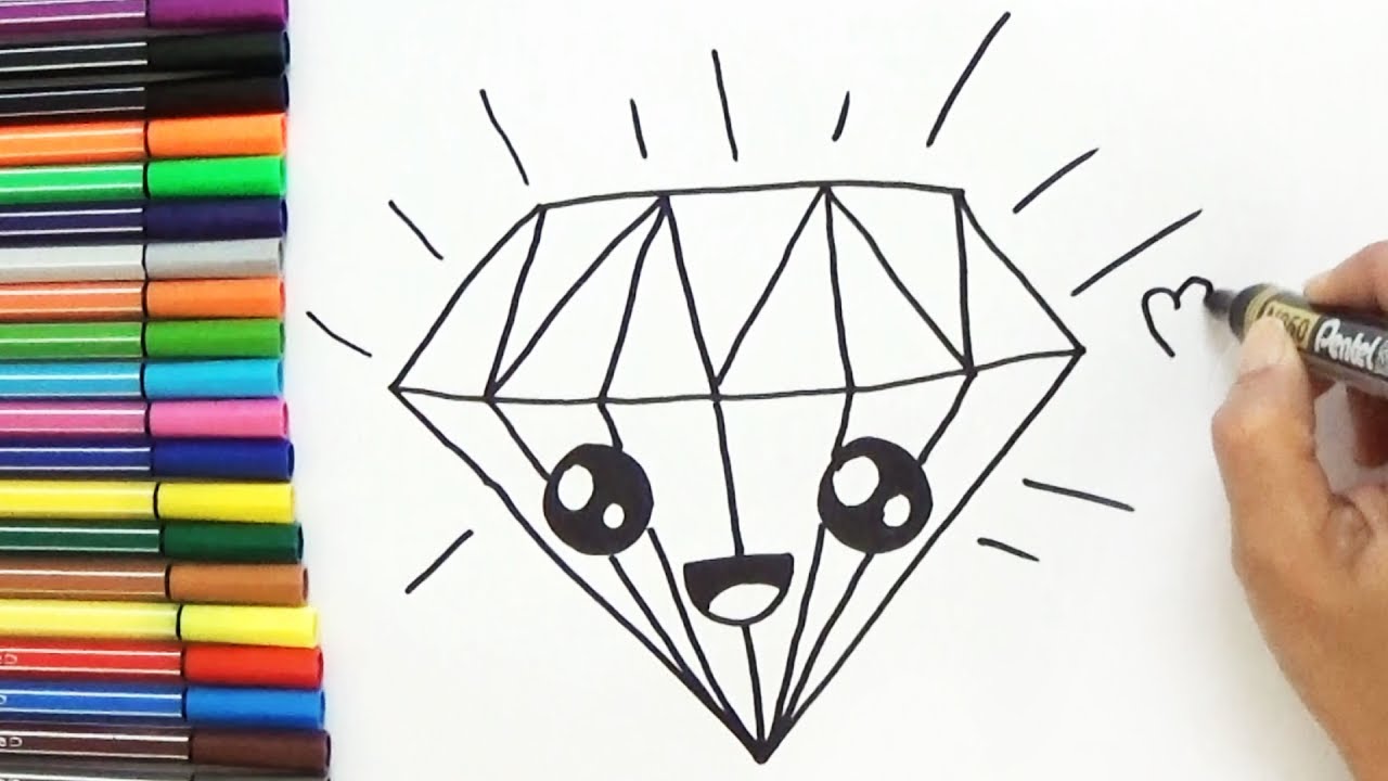 Cartoon Diamond Drawing at PaintingValley.com | Explore collection of ...