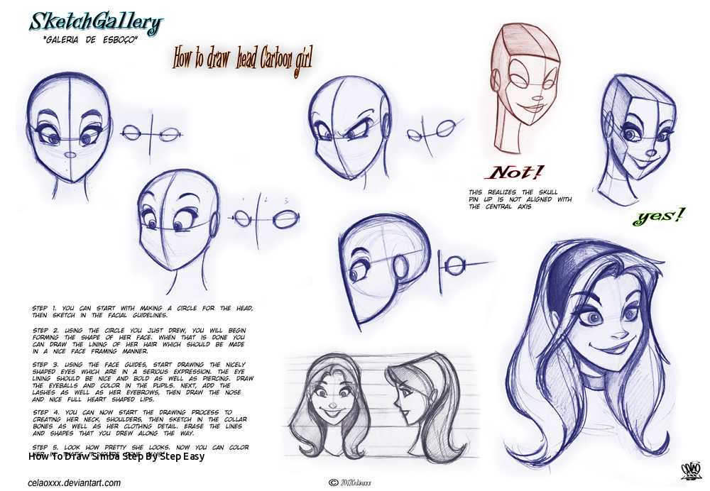 1000x692 How To Draw Simba Step - Cartoon Disney Drawings