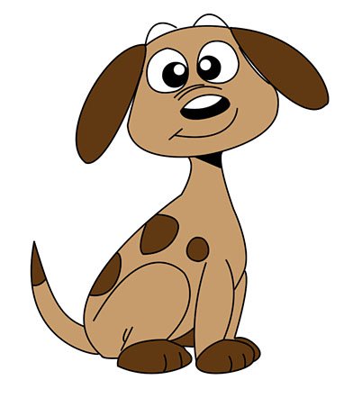 392x442 Drawing A Cartoon Dog Feltmagnet - Cartoon Dog Drawing