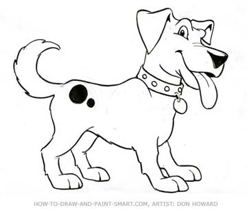 360x306 How To Draw A Cartoon Dog - Cartoon Dog Drawing