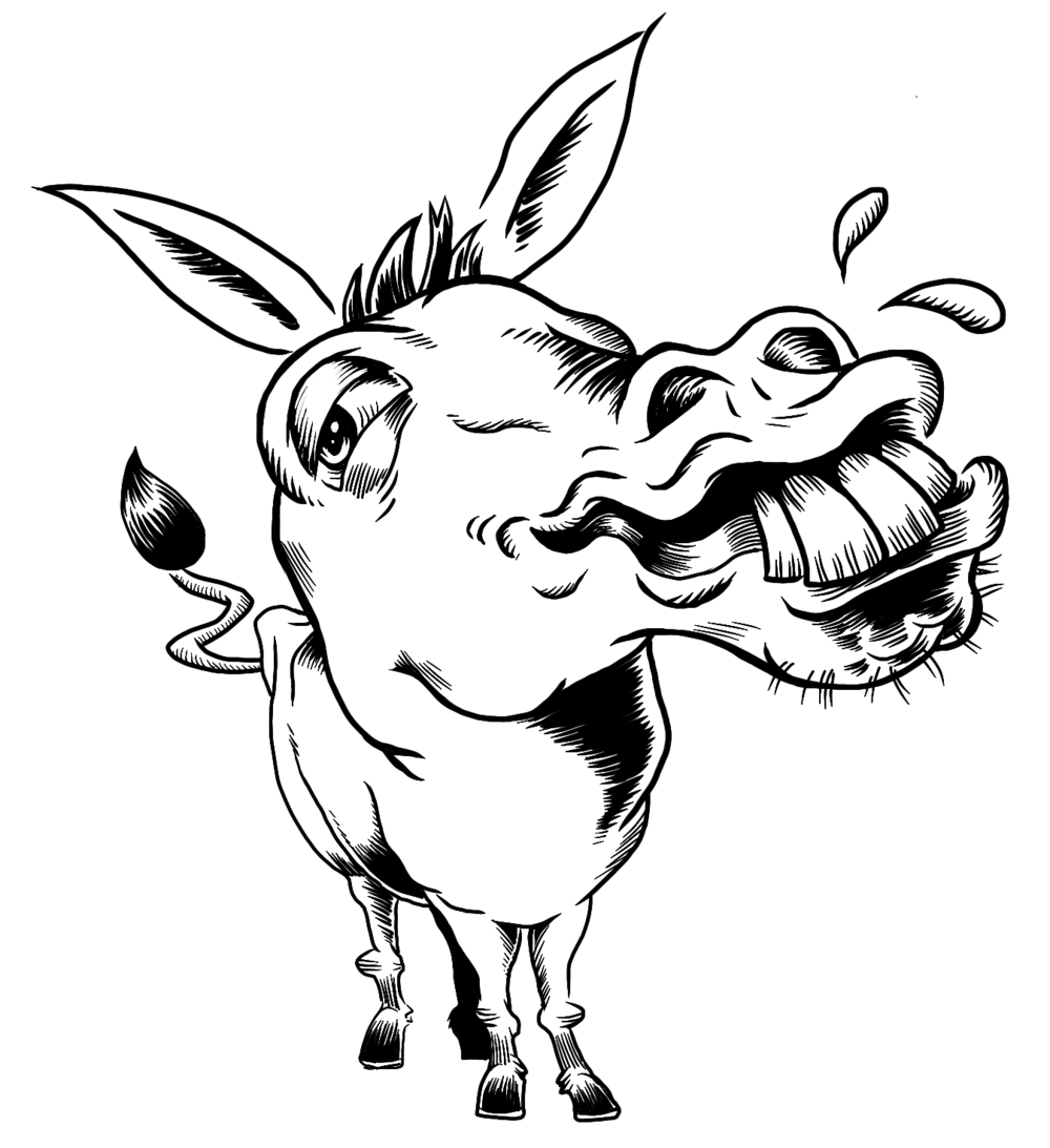 1000x1093 donkey drawing animated for free download - Cartoon Donkey Drawin...
