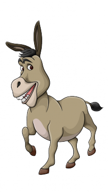 215x382 How To Draw A Donkey From Shrek Step Wall Art Cartoon - Cartoon Donkey Drawing
