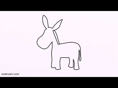480x360 C How To Draw Cartoon Donkey Step - Cartoon Donkey Drawing