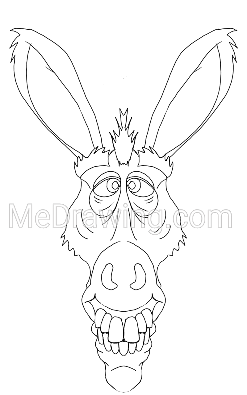 800x1280 Cartoon Donkey Ink Sketch - Cartoon Donkey Drawing