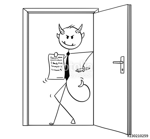 500x464 Cartoon Stick Drawing Conceptual Illustration Of Devil Or Demon - Cartoon Door Drawing
