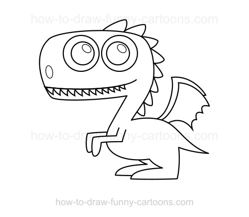 500x435 How To Draw A Dragon - Cartoon Dragon Drawing