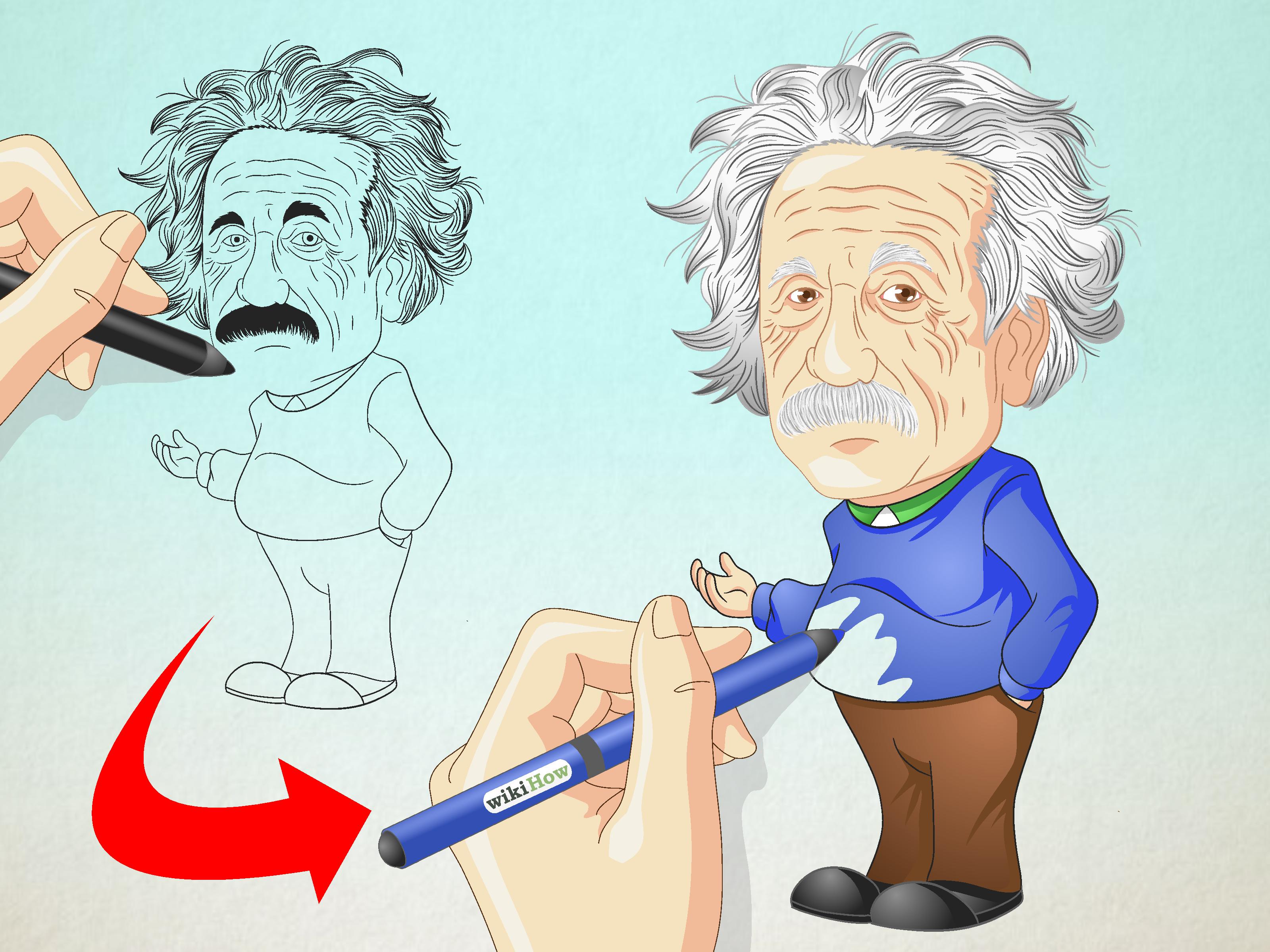 3200x2400 How To Draw Albert Einstein Steps - Cartoon Drawing Art
