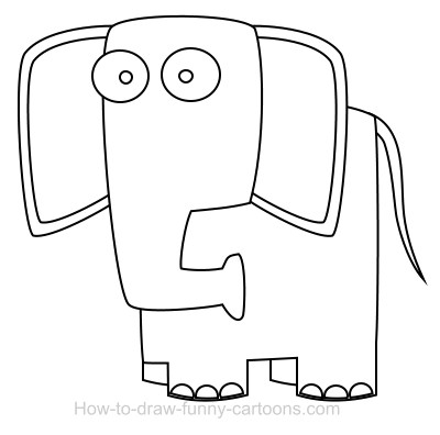 400x396 Drawing An Elephant Cartoon - Cartoon Drawing Elephant