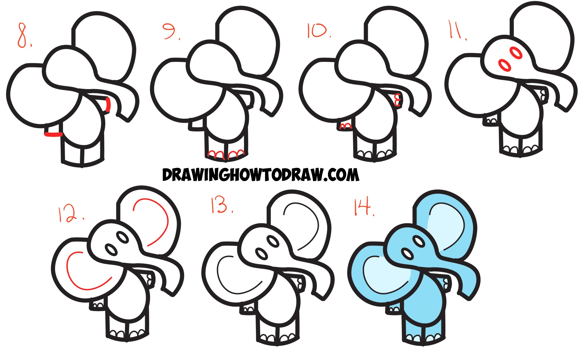 2000x1207 Elephant Cartoon Drawing How To Draw From The Dollar Sign Easy - Cartoon Drawing Elephant