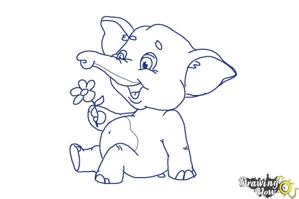 600x400 How To Draw A Cartoon Elephant - Cartoon Drawing Elephant