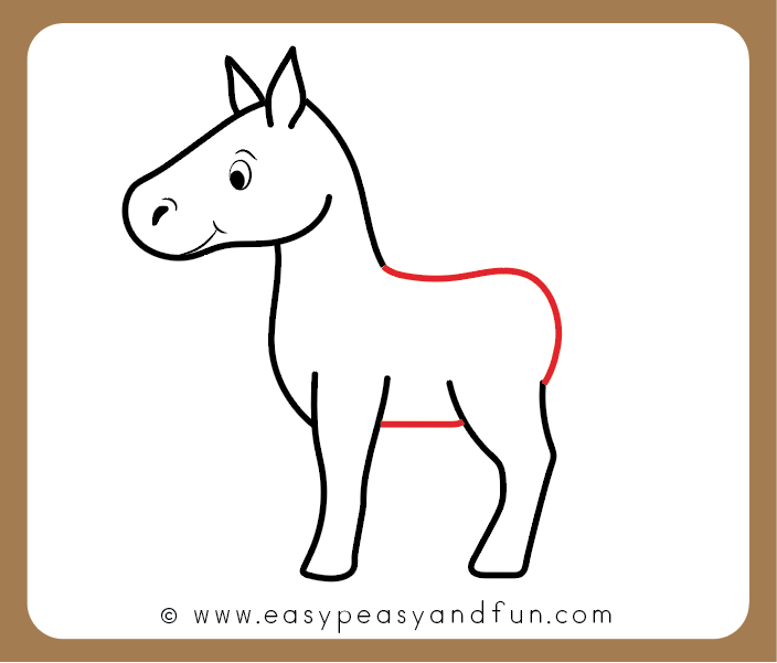 704x601 How To Draw A Horse Step - Cartoon Drawing Horse