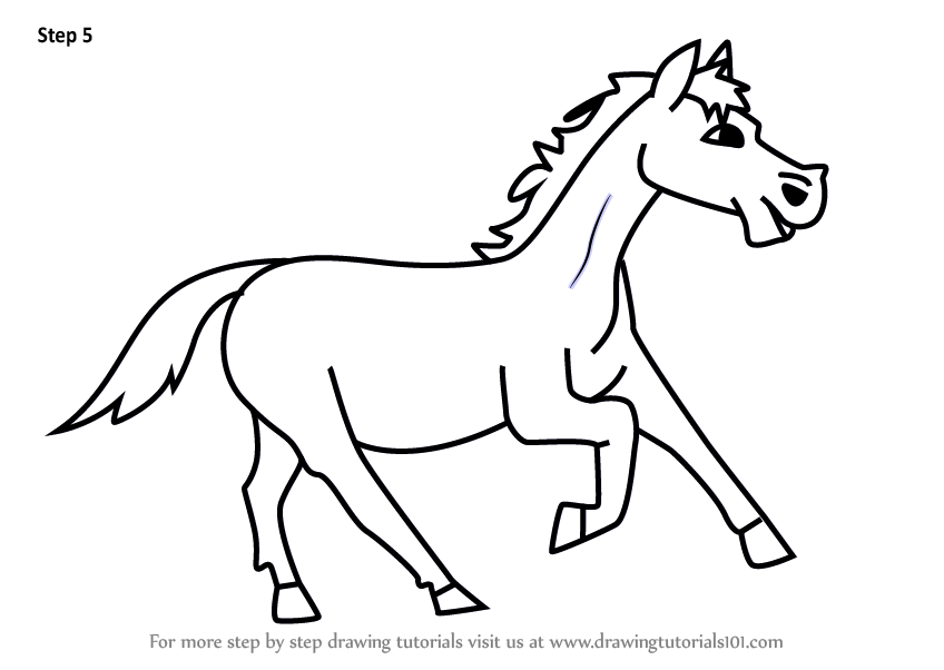 848x602 Learn How To Draw A Cartoon Horse - Cartoon Drawing Horse