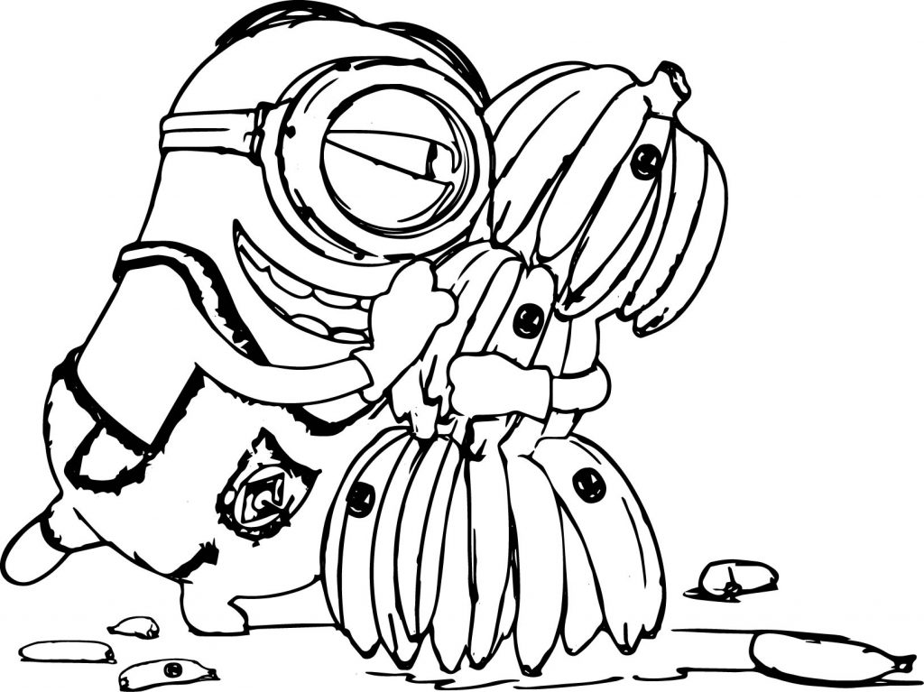 1024x767 Coloring Pages Minions Cartoon Drawing At Getdrawings Com Free - Cartoon Drawing Images