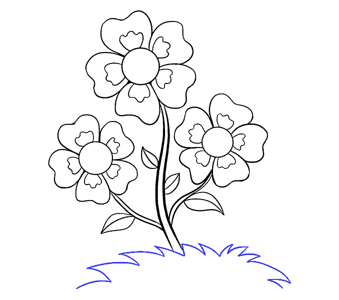 678x600 How To Draw Cartoon Flowers Easy Step - Cartoon Drawing Images