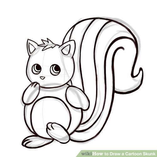 500x500 How To Draw A Cartoon Skunk Steps - Cartoon Drawing Images