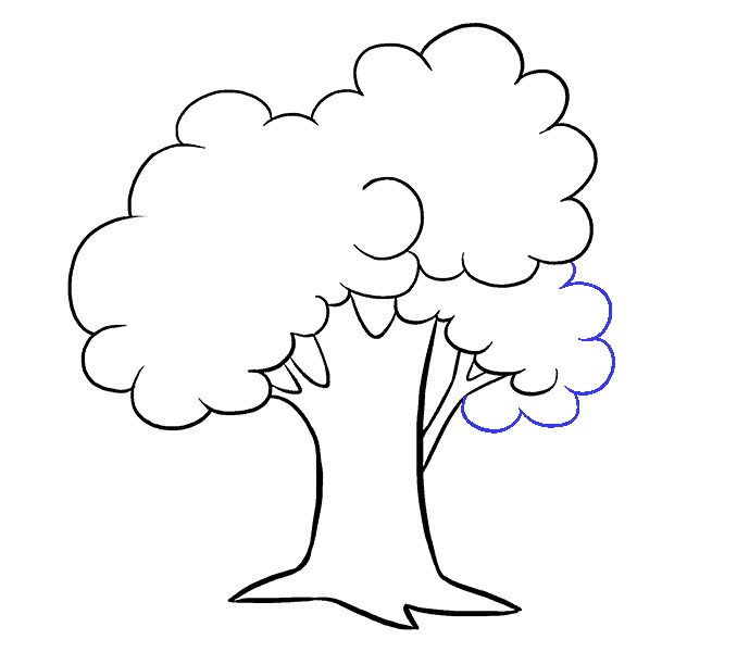 678x600 How To Draw A Cartoon Tree Easy Step - Cartoon Drawing Images