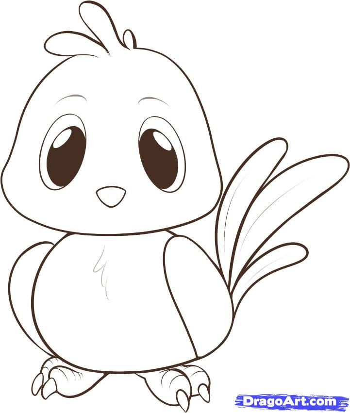 721x851 how to draw an easy cartoon bird hundreds of drawing tuts on this - Cartoon Drawing Images