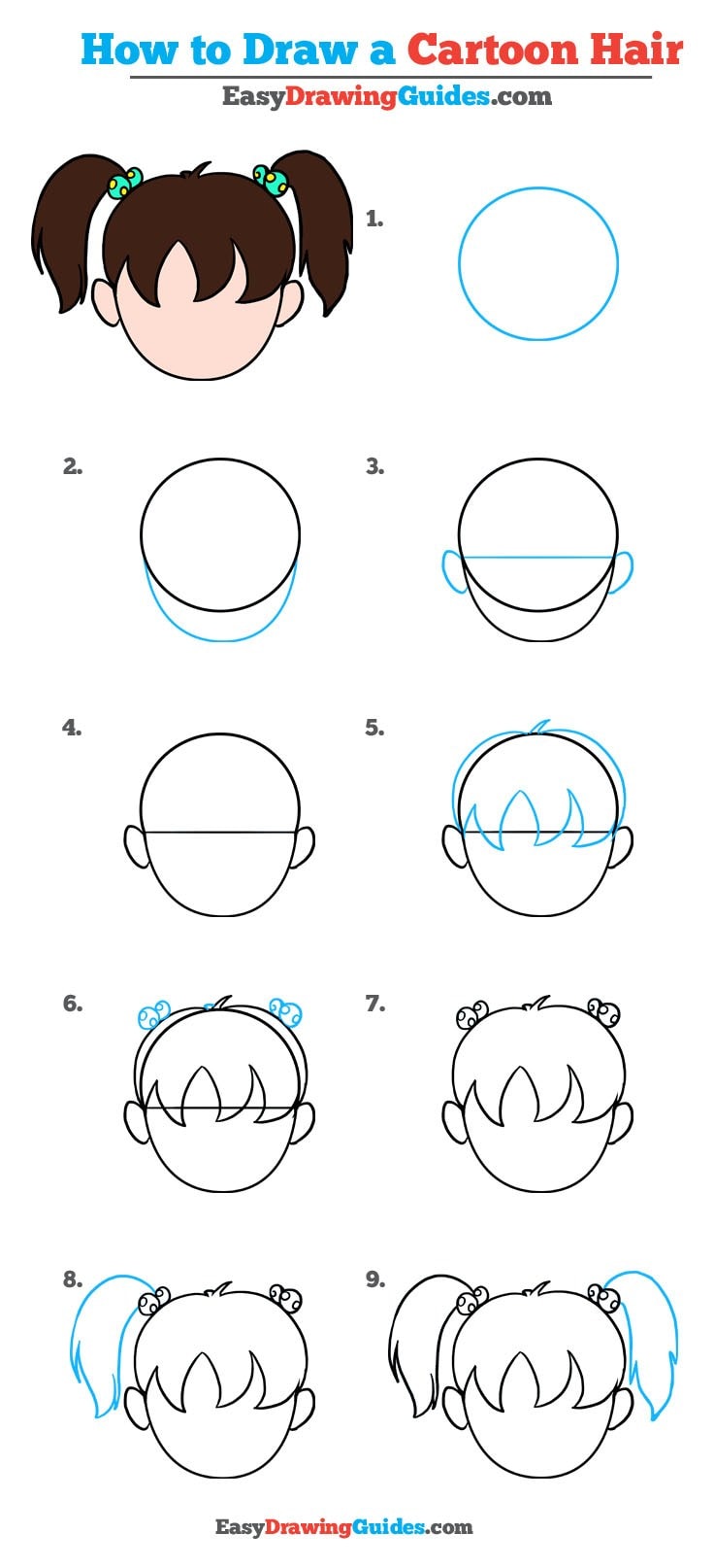 736x1614 How To Draw Cartoon Hair Really Easy Drawing Tutorial - Cartoon Drawing Lessons