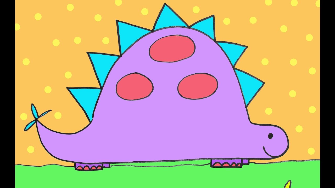 1280x720 How To Draw A Dinosaur Cartoon Drawing Tutorial For Children - Cartoon Drawing Lessons