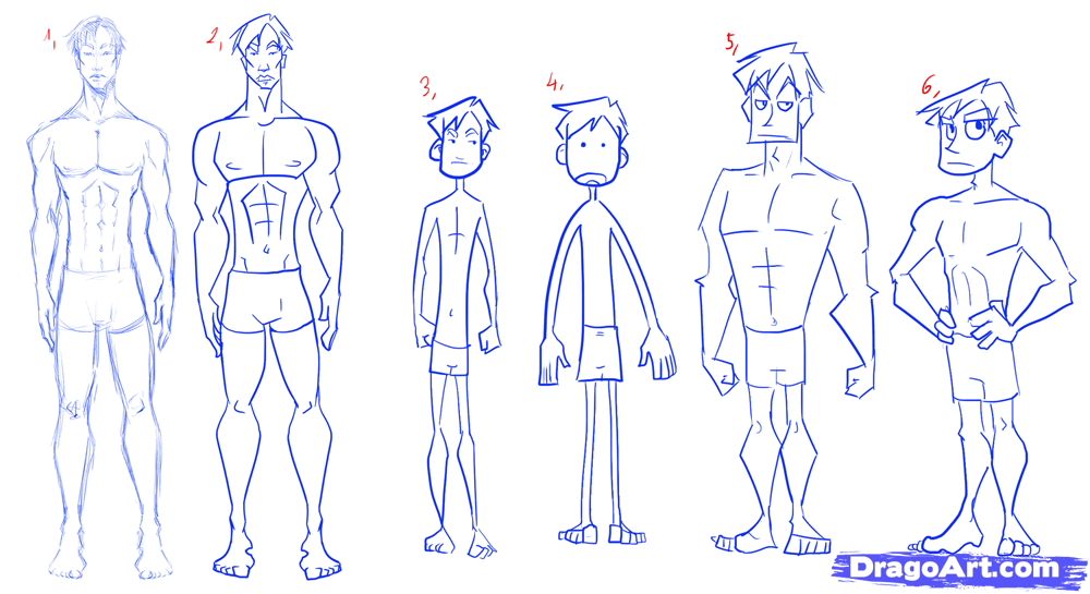 1000x545 Step How To Draw Men, Cartoon Men - Cartoon Drawing Man