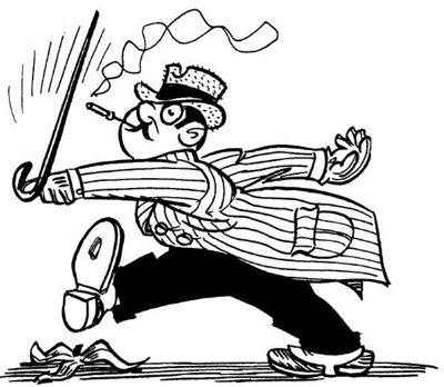 400x348 drawing a comical cartoon of a man about to slip on a banana peel - Cartoon Drawing Man