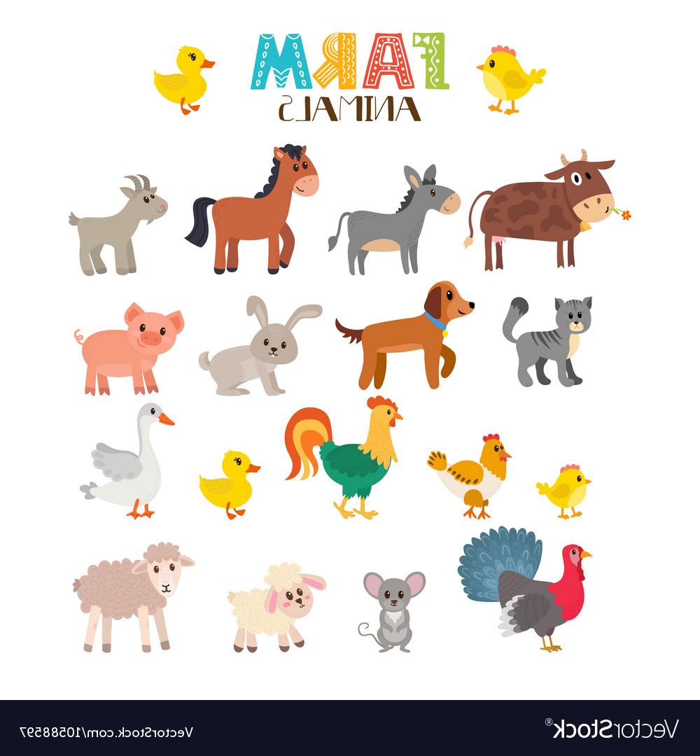 1000x1080 Best Hd Farm Animals Set Cute Cartoon Vector Drawing - Cartoon Drawing Of A Farm