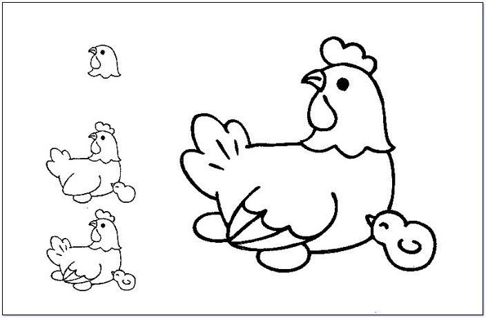 704x461 How To Draw A Cartoon Chicken Luxury Easy To Draw Cartoon Farm - Cartoon Drawing Of A Farm