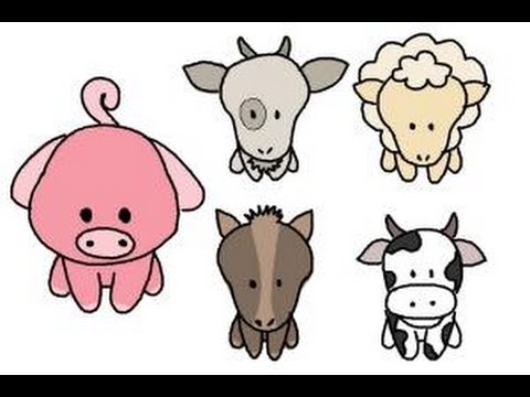 480x360 How To Draw Farm Animals For Kids - Cartoon Drawing Of A Farm