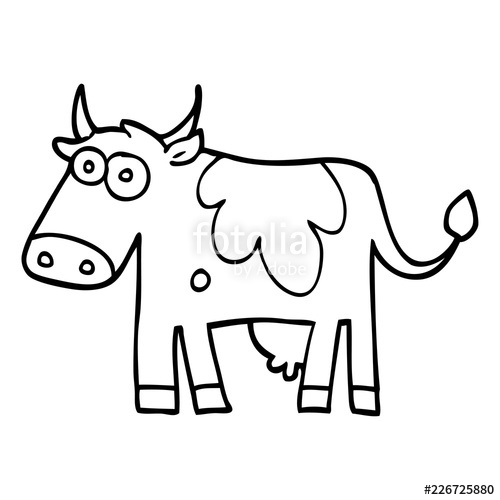 500x500 Line Drawing Cartoon Farm Cow Stock Image And Royalty Free Vector - Cartoon Drawing Of A Farm