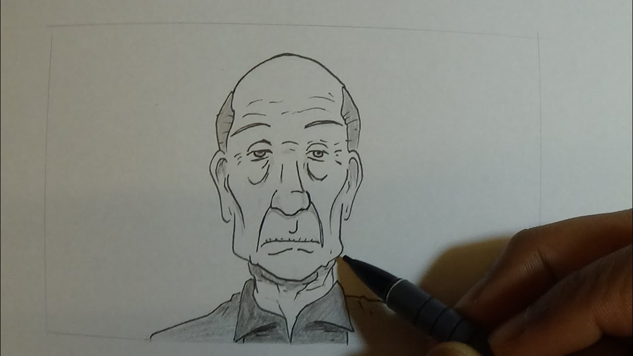 1280x720 How To Draw Old People - Cartoon Drawing Of An Old Man